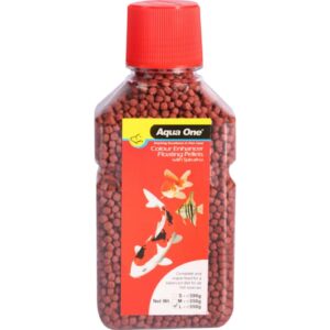 Aqua One Aquarium Fish Colour Enhancer Pellet Food 3mm 350g Bottle